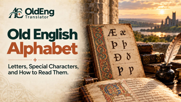 Featured illustration for Old English Alphabet: Letters, Special Characters, and How to Read Them