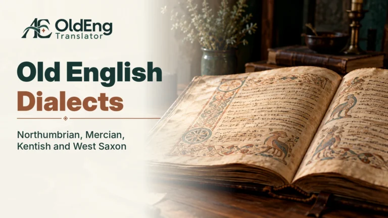 Featured illustration for Old English Dialects: Northumbrian, Mercian, Kentish, and West Saxon