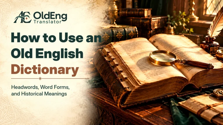 Featured illustration for How to Use an Old English Dictionary: Headwords, Word Forms, and Historical Meanings