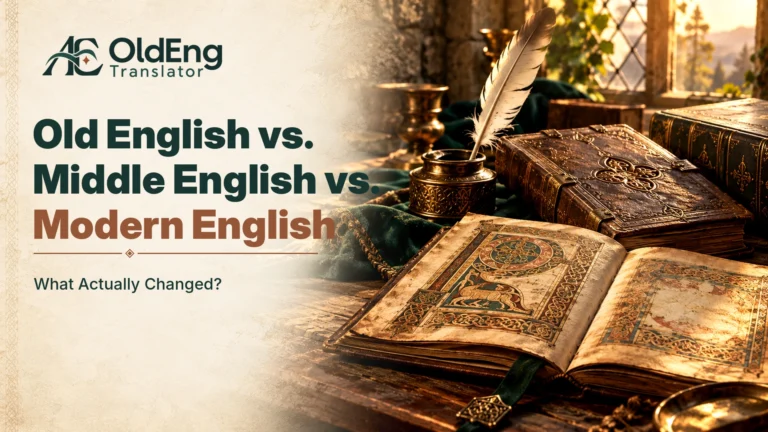 Featured illustration for Old English vs. Middle English vs. Modern English: What Actually Changed?